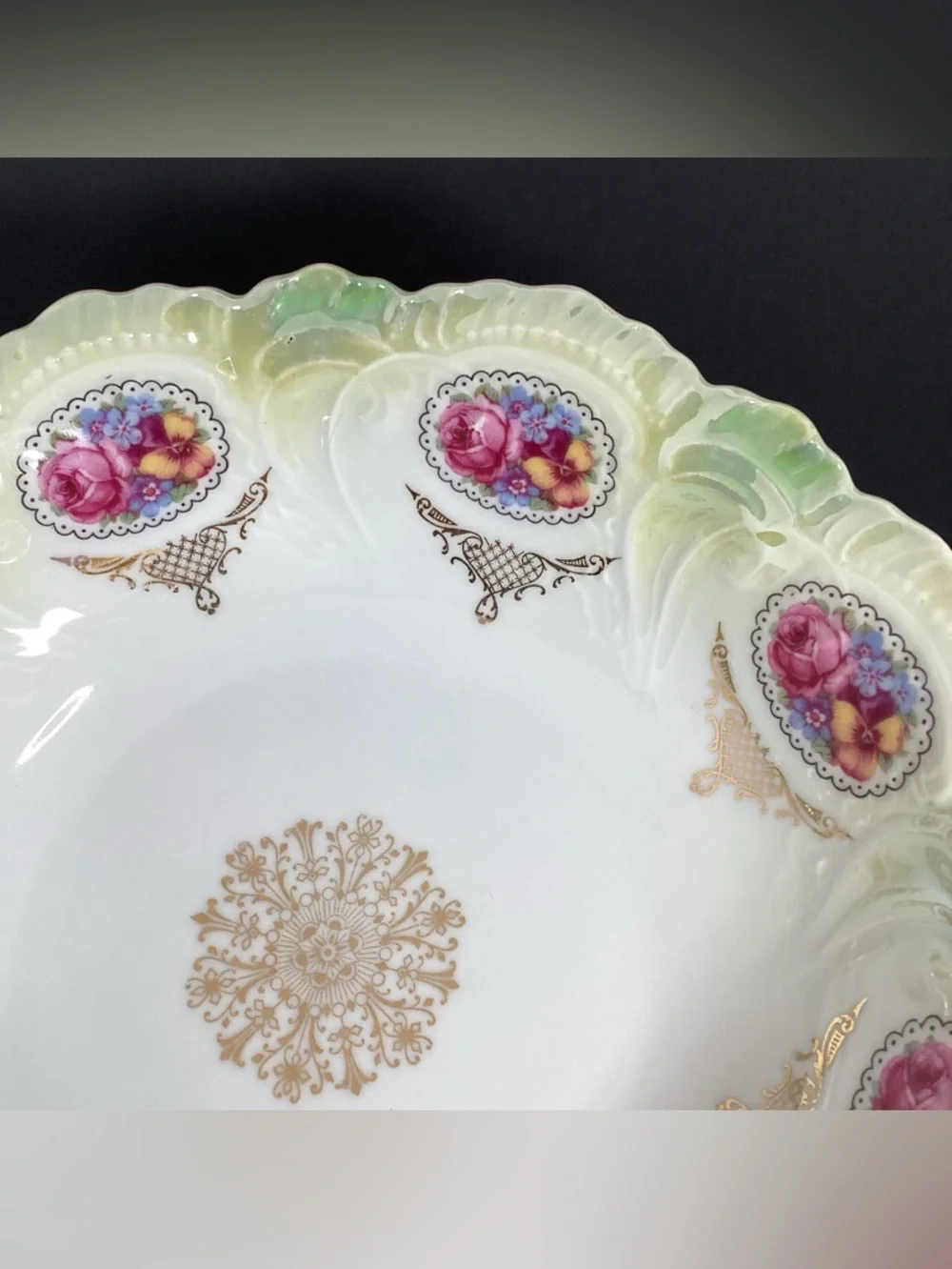 Vintage German Lusterware Porcelain Decorative Bowl